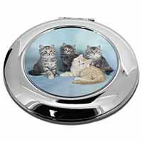 Cute Fluffy Kittens Make-Up Round Compact Mirror