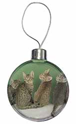 Cute Ocicat Kittens Christmas Bauble