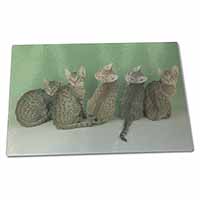 Large Glass Cutting Chopping Board Cute Ocicat Kittens