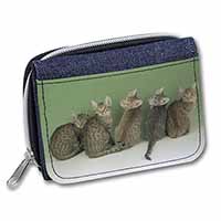 Cute Ocicat Kittens Unisex Denim Purse Wallet