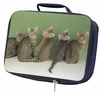Cute Ocicat Kittens Navy Insulated School Lunch Box/Picnic Bag