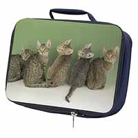 Cute Ocicat Kittens Navy Insulated School Lunch Box/Picnic Bag