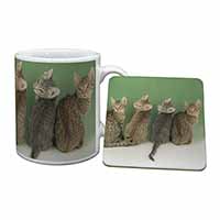 Cute Ocicat Kittens Mug and Coaster Set
