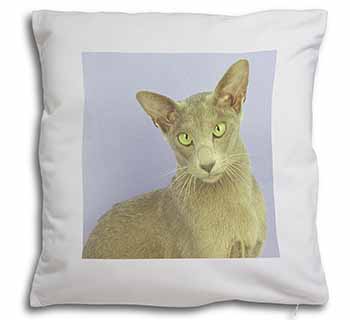 Mystical Oriental Cat Soft White Velvet Feel Scatter Cushion