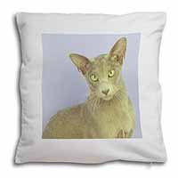 Mystical Oriental Cat Soft White Velvet Feel Scatter Cushion