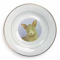 Mystical Oriental Cat Gold Rim Plate Printed Full Colour in Gift Box