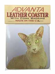 Mystical Oriental Cat Single Leather Photo Coaster