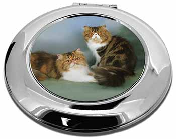 Tabby Tortie Persian Cats Make-Up Round Compact Mirror
