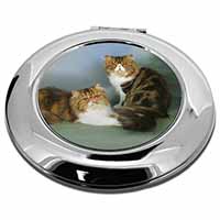 Tabby Tortie Persian Cats Make-Up Round Compact Mirror