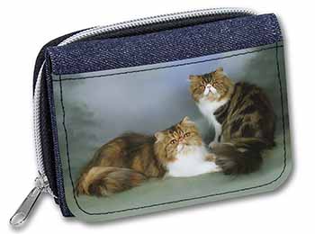 Tabby Tortie Persian Cats Unisex Denim Purse Wallet