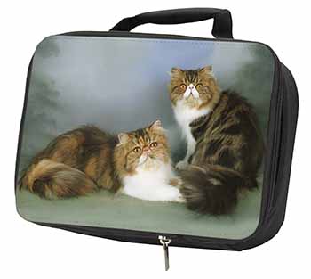 Tabby Tortie Persian Cats Black Insulated School Lunch Box/Picnic Bag
