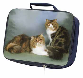 Tabby Tortie Persian Cats Navy Insulated School Lunch Box/Picnic Bag