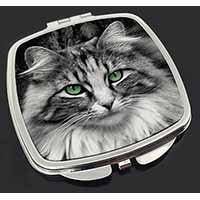 Gorgeous Green Eyes Cat Make-Up Compact Mirror