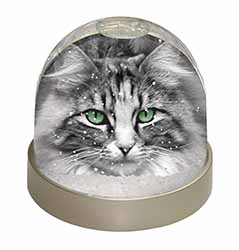 Gorgeous Green Eyes Cat Snow Globe Photo Waterball