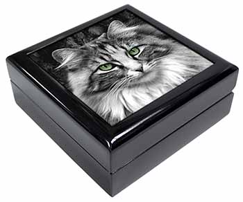 Gorgeous Green Eyes Cat Keepsake/Jewellery Box