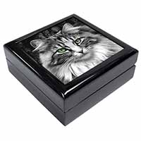 Gorgeous Green Eyes Cat Keepsake/Jewellery Box