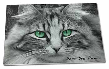 Large Glass Cutting Chopping Board Beautiful Cat 