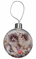 Persian Kittens by Roses Christmas Bauble