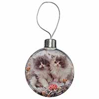 Persian Kittens by Roses Christmas Bauble