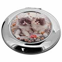 Persian Kittens by Roses Make-Up Round Compact Mirror