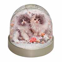 Persian Kittens by Roses Snow Globe Photo Waterball
