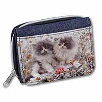 Persian Kittens by Roses Unisex Denim Purse Wallet