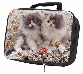 Persian Kittens by Roses Black Insulated School Lunch Box/Picnic Bag