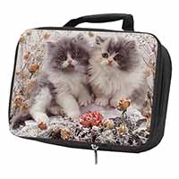 Persian Kittens by Roses Black Insulated School Lunch Box/Picnic Bag