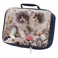 Persian Kittens by Roses Navy Insulated School Lunch Box/Picnic Bag