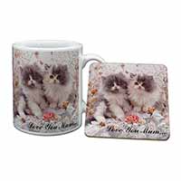 Persian Kittens by Roses 