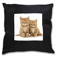 Ginger Kittens Black Satin Feel Scatter Cushion