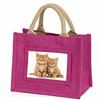 Ginger Kittens Little Girls Small Pink Jute Shopping Bag