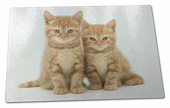 Large Glass Cutting Chopping Board Ginger Kittens