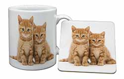 Ginger Kittens Mug and Coaster Set