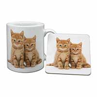 Ginger Kittens Mug and Coaster Set