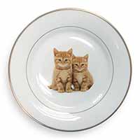 Ginger Kittens Gold Rim Plate Printed Full Colour in Gift Box