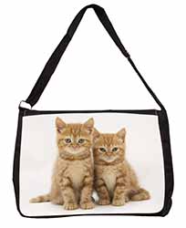 Ginger Kittens Large Black Laptop Shoulder Bag School/College