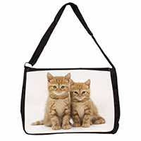 Ginger Kittens Large Black Laptop Shoulder Bag School/College