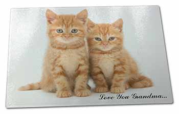 Large Glass Cutting Chopping Board Ginger Kittens 