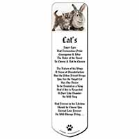 Silver Grey Cat and Rabbit Bookmark, Book mark, Printed full colour
