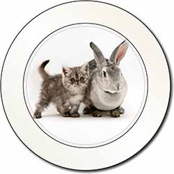 Silver Grey Cat and Rabbit Car or Van Permit Holder/Tax Disc Holder