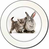 Silver Grey Cat and Rabbit Car or Van Permit Holder/Tax Disc Holder