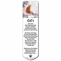 Ginger Winter Snow Cat Bookmark, Book mark, Printed full colour