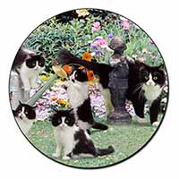 Cats and Kittens in Garden Fridge Magnet Printed Full Colour