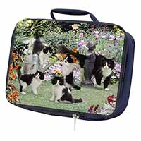 Cats and Kittens in Garden Navy Insulated School Lunch Box/Picnic Bag