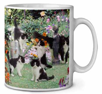 Cats and Kittens in Garden Ceramic 10oz Coffee Mug/Tea Cup