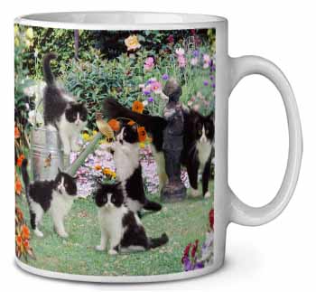 Cats and Kittens in Garden Ceramic Coffee Mug/Tea Cup