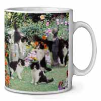 Cats and Kittens in Garden Ceramic 10oz Coffee Mug/Tea Cup