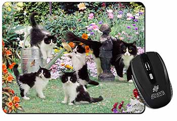 Cats and Kittens in Garden Computer Mouse Mat