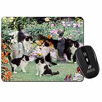 Cats and Kittens in Garden Computer Mouse Mat